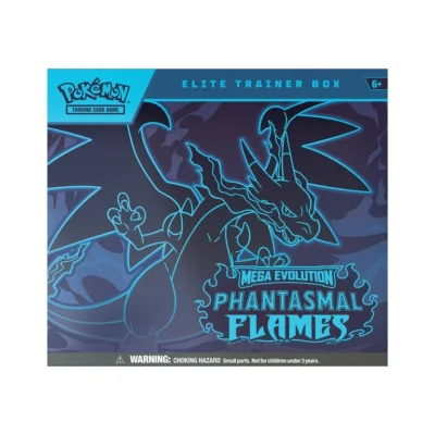 Unleash Mega Evolution power with the Pokémon Phantasmal Flames Elite Trainer Box. Premium boosters, exclusive accessories, and fiery collector appeal.